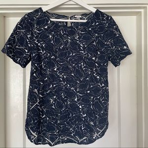 J.Crew Floral Eyelet Top